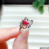 kjjeaxcmy fine jewelry 925 sterling silver inlaid natural ruby women trendy ol style exquisite adjustable gem ring support detec