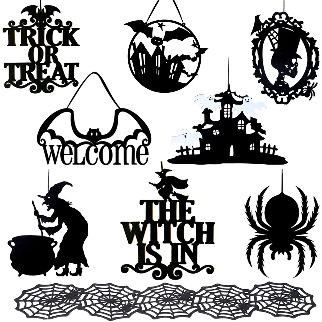 Настенный нетканый материал черный дизайн летучая мышь приветственный знак