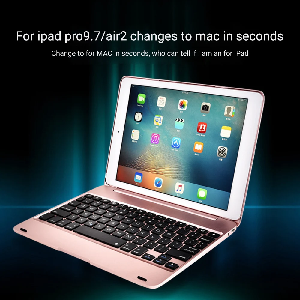 

Беспроводной чехол с клавиатурой Bluetooth с функцией сна/пробуждения, умный планшет, чехол с клавиатурой из сплава для iPad 9,7 дюйма, iPad Air 2