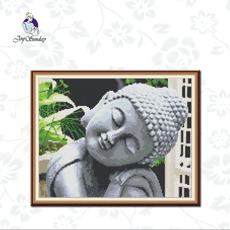

Joy Sunday,Sleeping Buddha Counted Cross Stitch Kits Aida Fabric 14CT11CT Print Canvas Handmade Needlework Sets Embroidery Kits