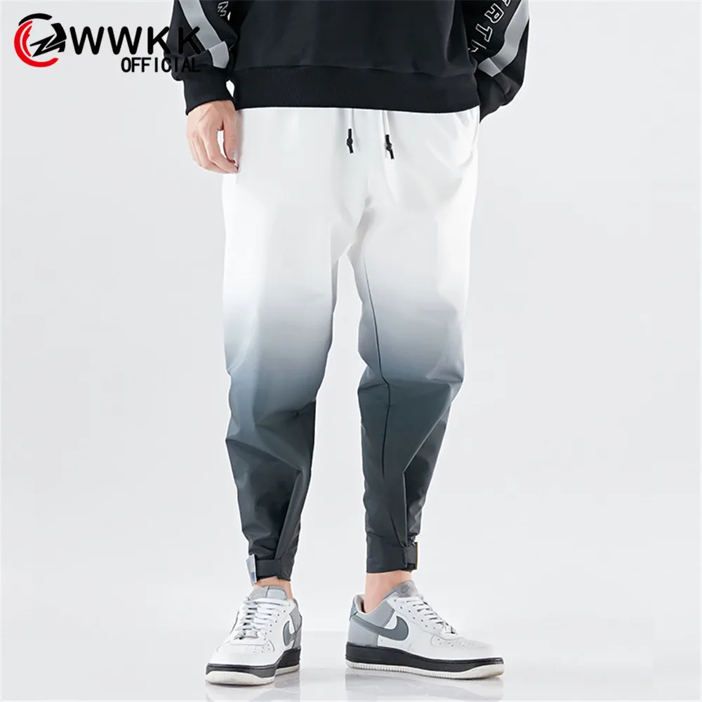 Мужские спортивные свободные капри WWKK с широкими штанинами и большими карманами