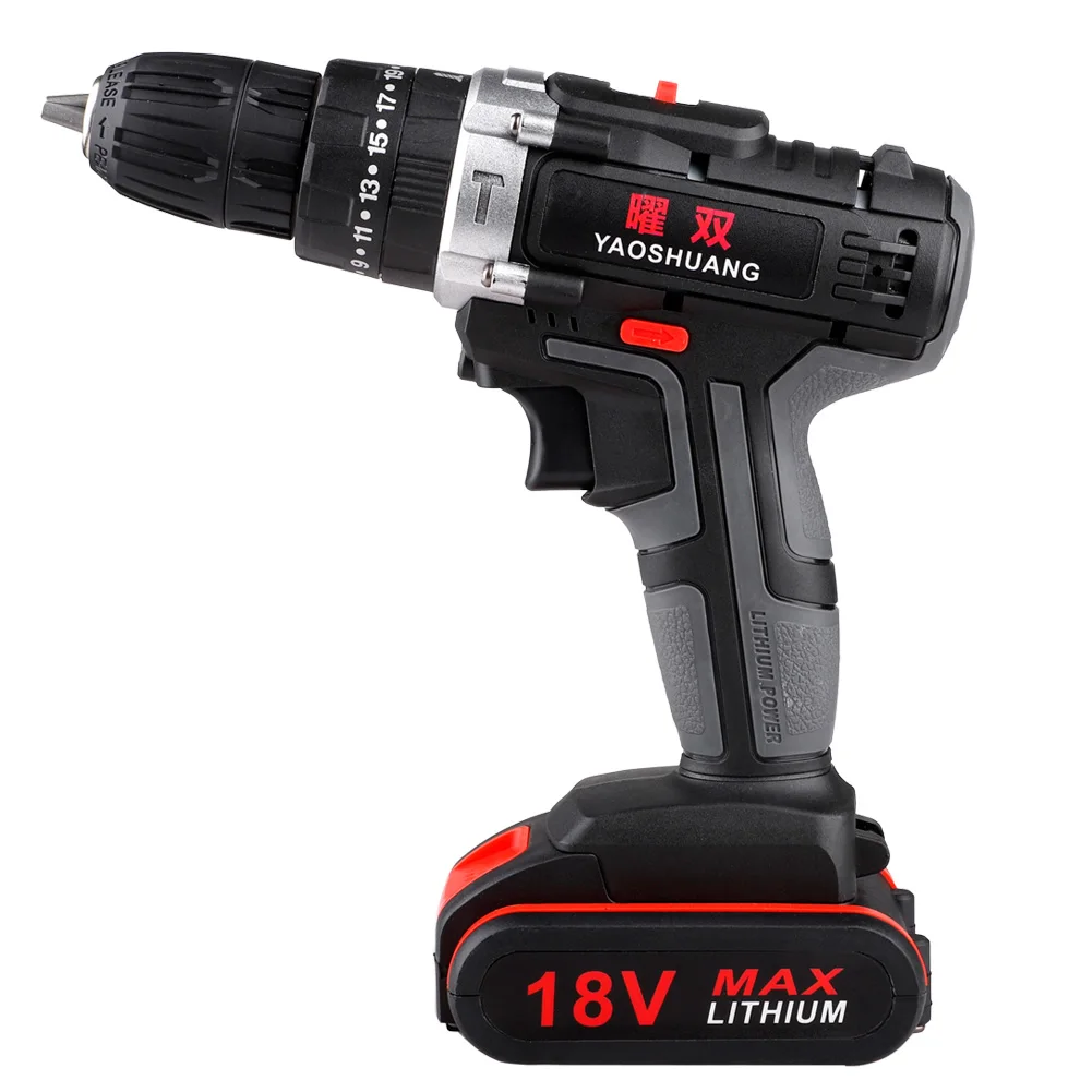 EU/US/UK Plug18V 2 Скорость аккумуляторная ударная Ударная дрель Мощность дрель драйверы Мощность Сверла Набор отверток с Пластик чехол