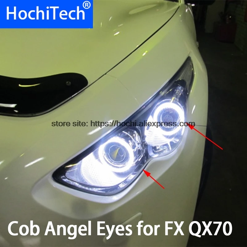 

For Infiniti FX QX70 FX35 FX37 FX50 2009-2013 COB Led day Light White Halo Cob Led Angel Eyes Ring Error Free Ultra bright