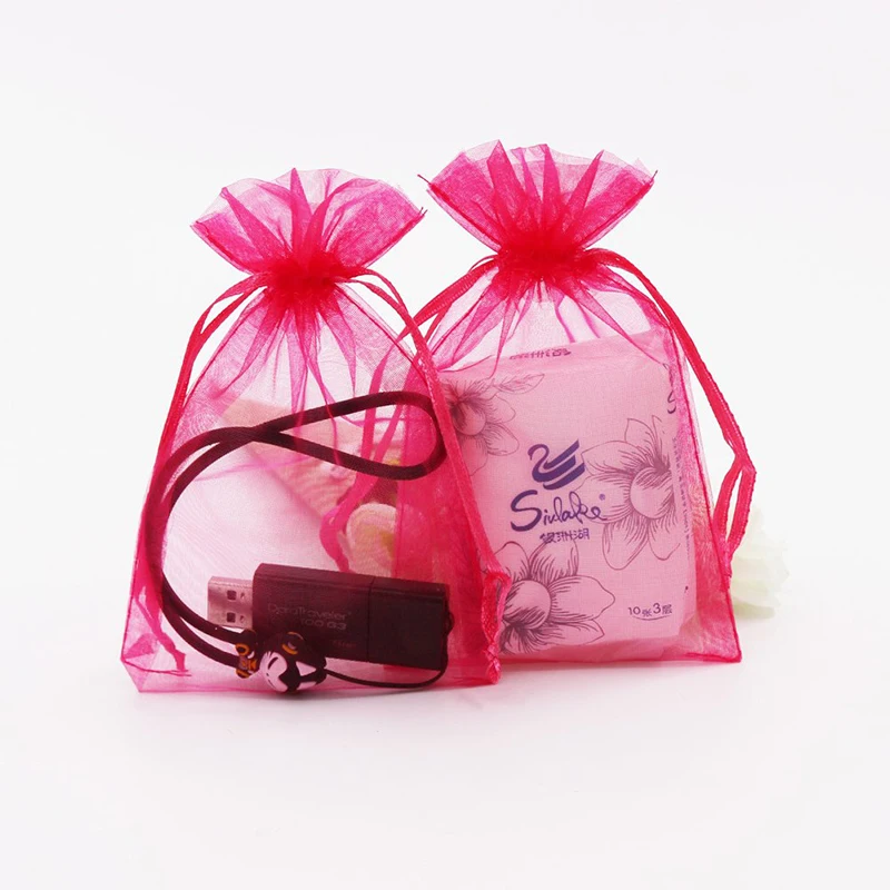 

Простая прозрачная Сетчатая Сумка для конфет, 50 шт., украшение для свадебной вечеринки, сумка для хранения со шнурком, Подарочный пакет для ю...