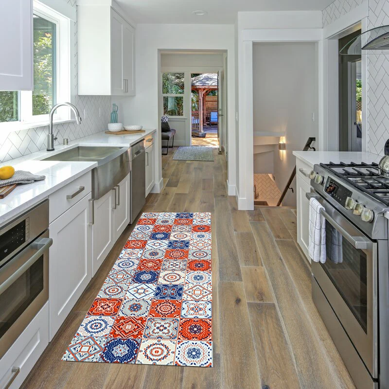 

Anti-Slip Modern Kitchen Mat Carpet Boho Decor Door Floor Mat For Living Room Bathroom Wrinkle-Resistant Kitchen Rug Doormat