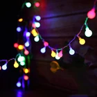 Светодиодная гирлянда с круглыми лампочками, лампа-гирлянда с шариками, уличное украшение для свадьбы, стены, вечерние ринки, сада, улицы, Рождества, праздничное освещение