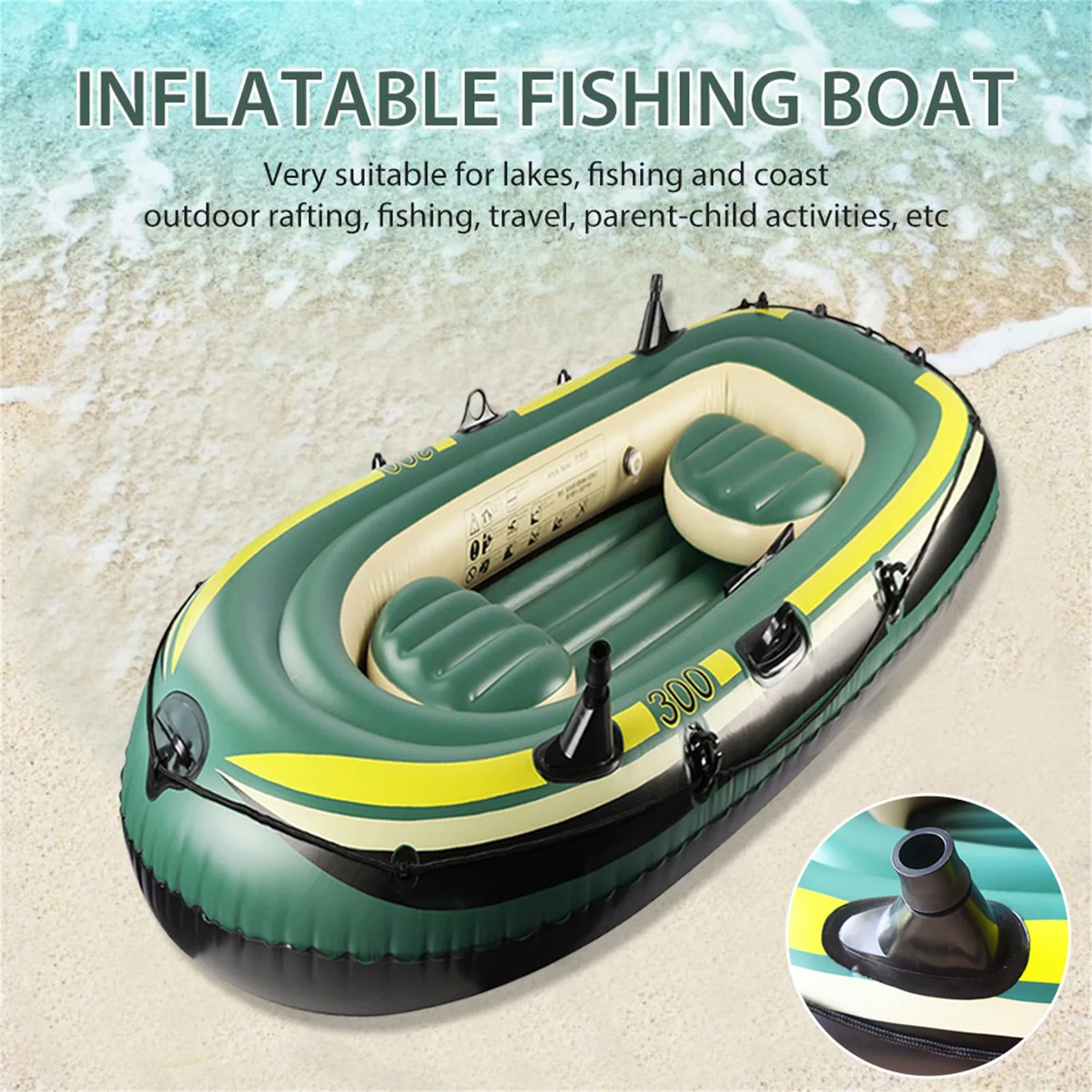 Iatable kayak Boat Set PVC Heavy Duty Fishing Air Kayak Canoe Set anti-aging 3 Person kayak boat marine kayak for fishing