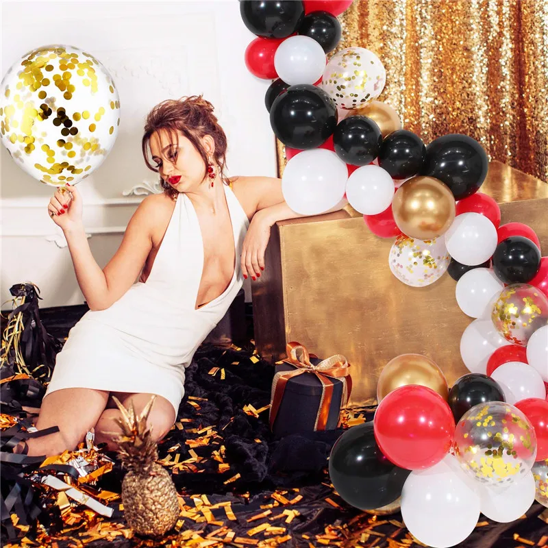 20 штук 12 дюймов хромированная золотые конфетти воздушные шары-гирлянды арочный