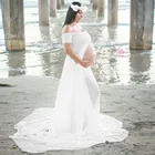 Белое платье для беременных для фотосессии летние беременные сексуальные фото реквизит платье с открытыми плечами платья для беременных