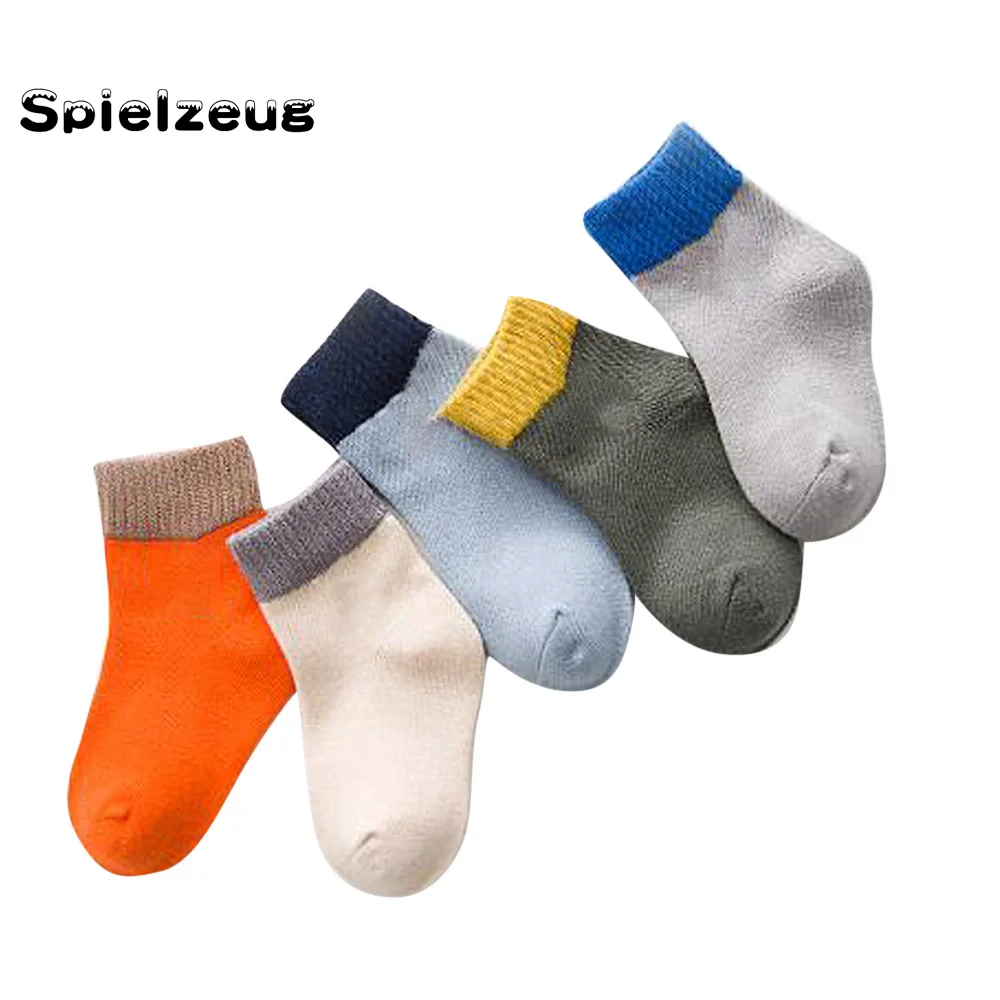 5 пар/лот удобные детские хлопковые носки ярких цветов милые разноцветные для