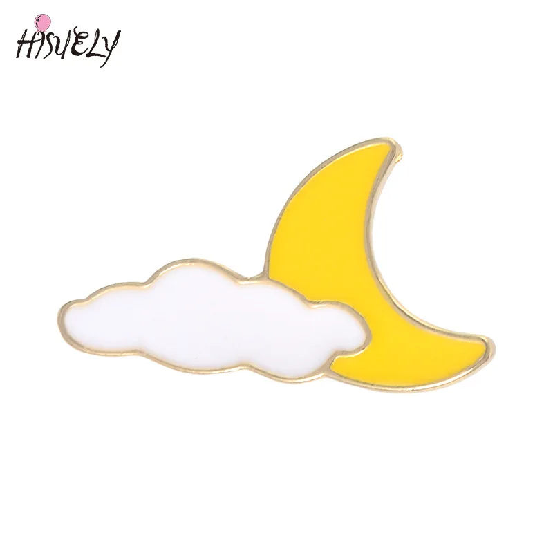 

Fashion creative dripping cute cute alloy brooch Sun Moon Cloud Denim Jewelry Brooch Gift