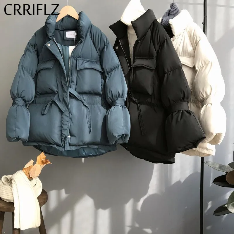 Новая короткая зимняя куртка Модный женский пуховик со стоячим воротником