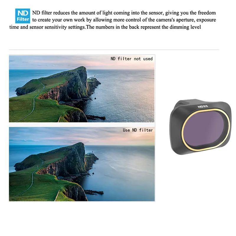 Фильтр для объектива камеры DJI Mavic Mini ND4 ND8 ND16 ND32 CPL ND/PL 816 3264|Фотофильтры объективов|