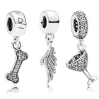 Подвеска из серебра 925 пробы с кристаллами в виде перьев