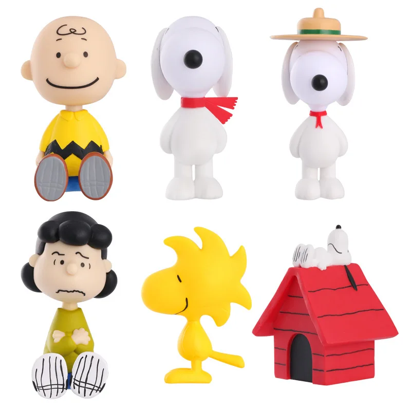 Семейные куклы милая собака глухая коробка Мультяшные фигурки Люси Вудсток