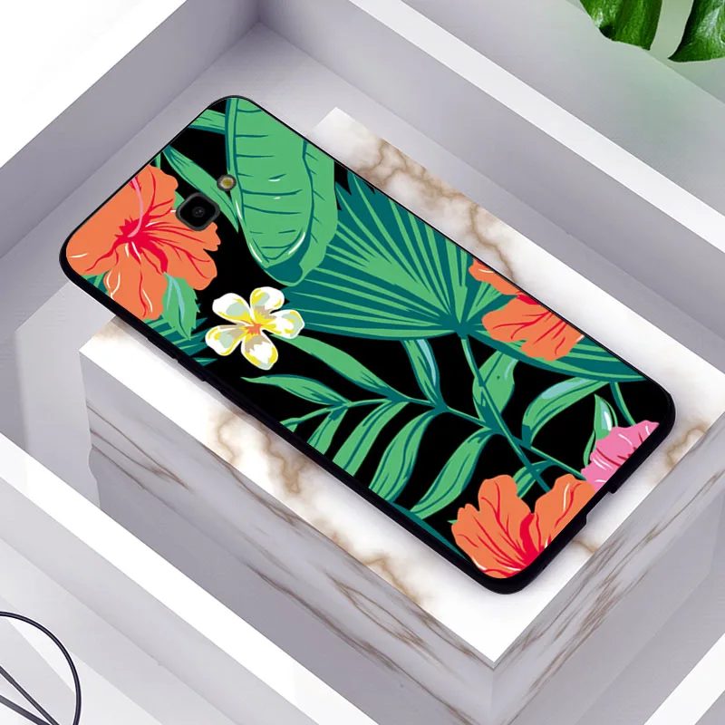 Чехол для Samsung J4 J6 Plus, мягкий черный ТПУ чехол с розами для Samsung J4, чехол для J5 J7 Prime, чехол для J3 J5 J7, чехлы - Цвет: TPUBLK605
