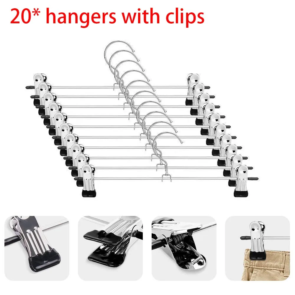 Вешалки для брюк юбок с зажимами 20 шт. в упаковке металлические вешалки клип