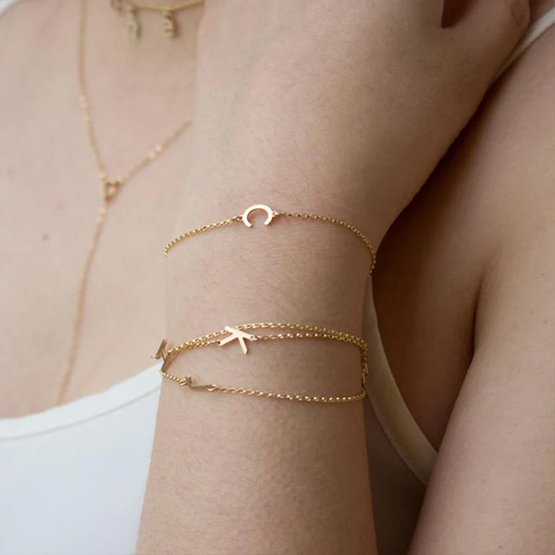 Индивидуальный индивидуальный браслет с буквами для женщин и девушек модная