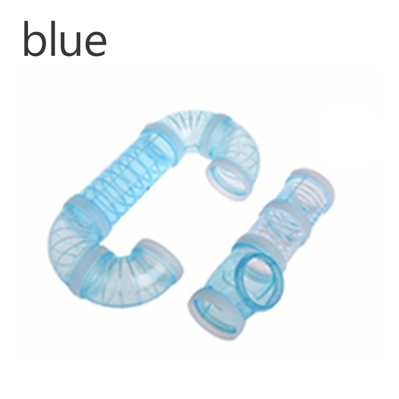 blue Туннели для хомяков, фитинги для туннелей, прозрачный акриловый сделай сам, клетка, морская свинка, маленькие животные, игрушки для домашних животных, аксессуары для хомяков - Цвет: blue