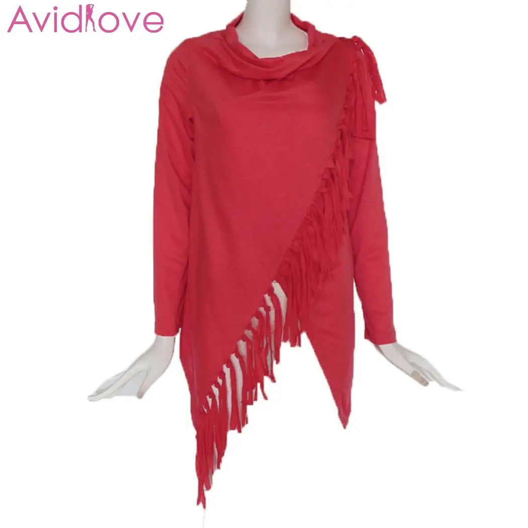 Женский модный зимний шарф с длинным рукавом и кисточками обычный осенний свитер