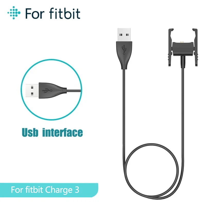 Адаптер для смарт браслета Сменное Зарядное устройство USB Fitbit Charge 3 зарядный