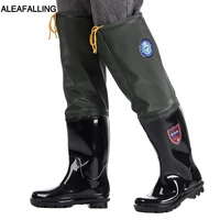 thickened ultra high barrel pants rain boots wear resistant black thick soled fishing shoes wash car water shoes big size 38 45