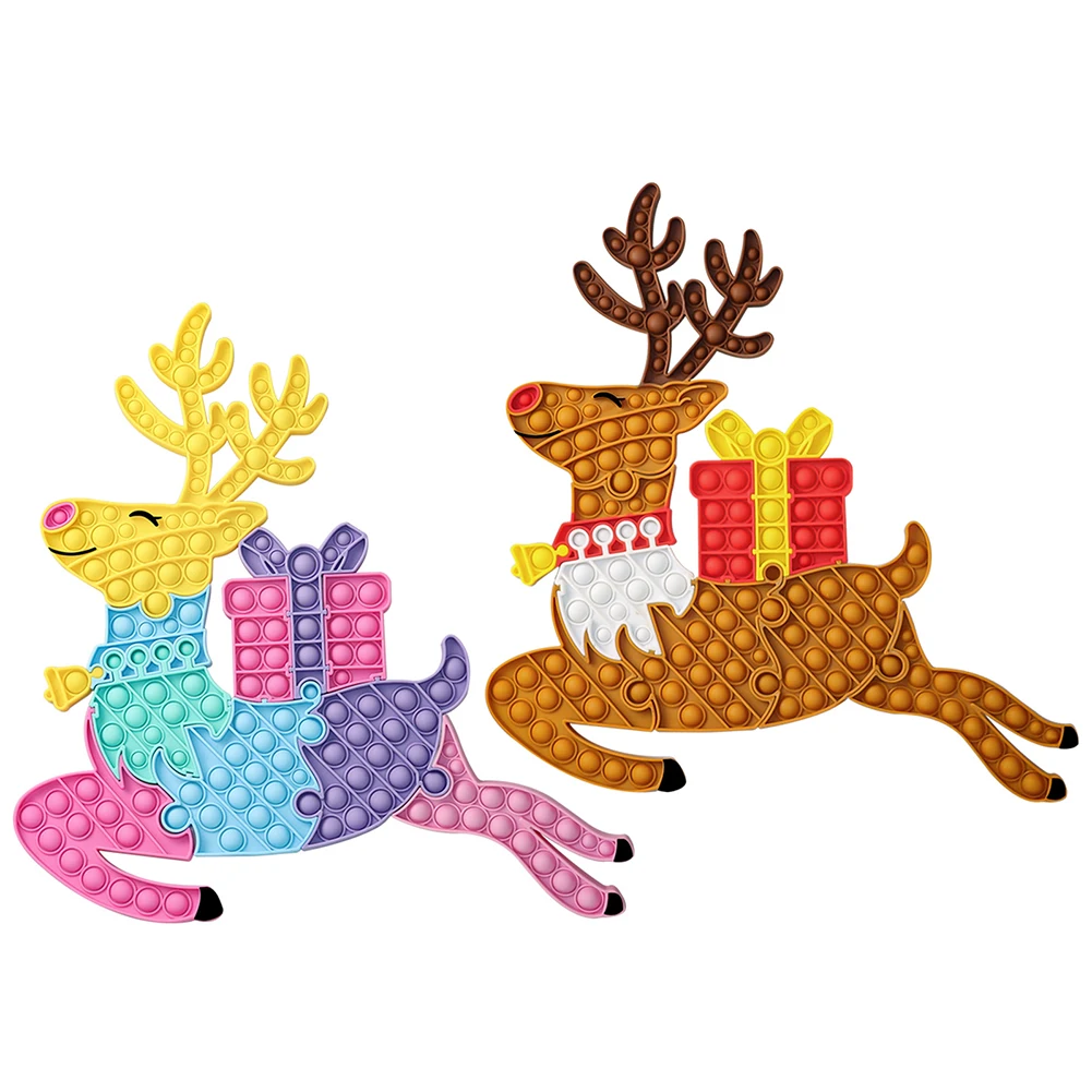

Silicone Splicing Big Size Christmas Elk Push Bubble Toys Autism Needs Reliver Stress Toy Interative Children Adult Sensory Toy