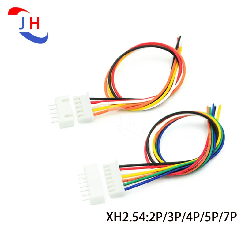

5PCS XH2.54-2P 3P 4P 5P 7P With Thread Head Single Head Line With Straight Pin Socket Length 20CM 26# line XH2.54 7P XH2.545P