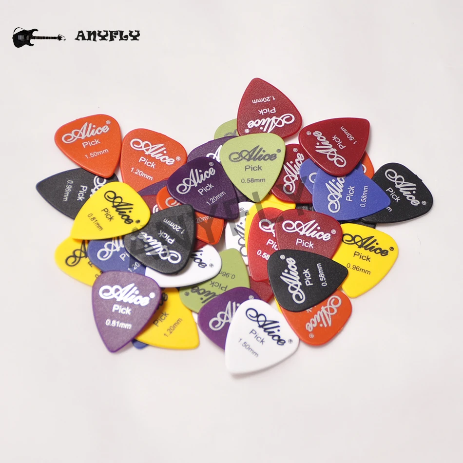 50 stücke akustische elektrische gitarre picks matte abs gleitschutz antislip plektrum zufall mixed 058mm 071mm 081mm 096mm 12mm 15mm