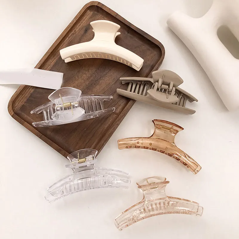 

Women Hair Clip Acrylic Hairpins Cross Transparent Hair Crab Claw Clips Korean Bath Hair Claw Ponytail Clip Geometric Hair Claws