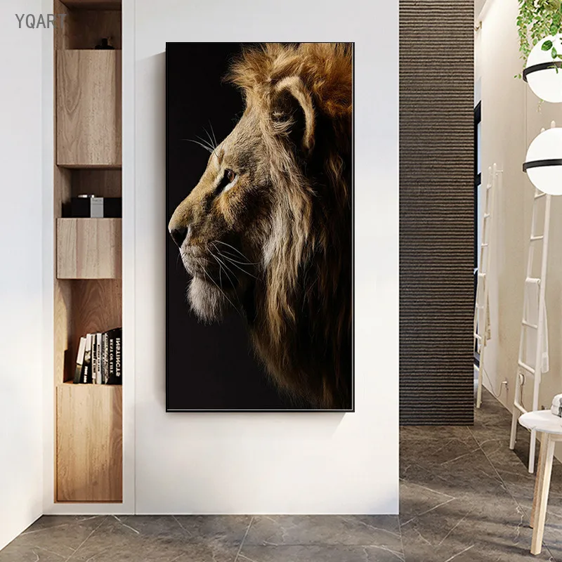 Картины с изображением короля животных на холсте искусственная природа тигр