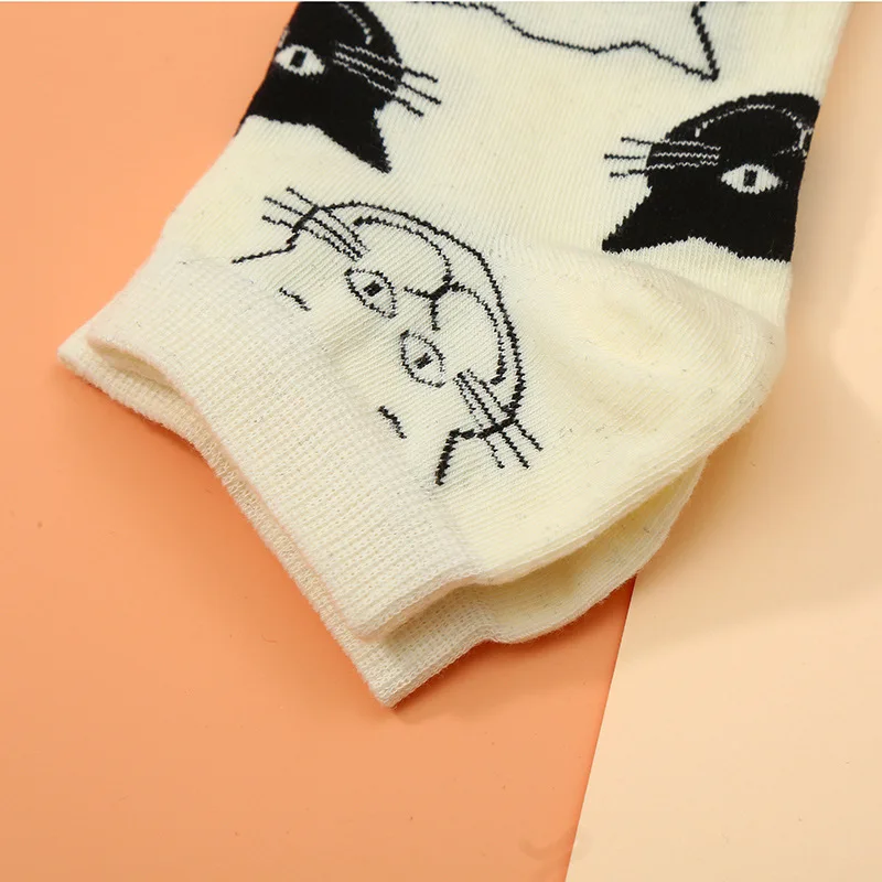 

Happy Women Socks Kawaii Cute Cartoon Animal Cat Spring Summer Thin Short Funny Socks Unisex Male Female Harajuku Men Woman