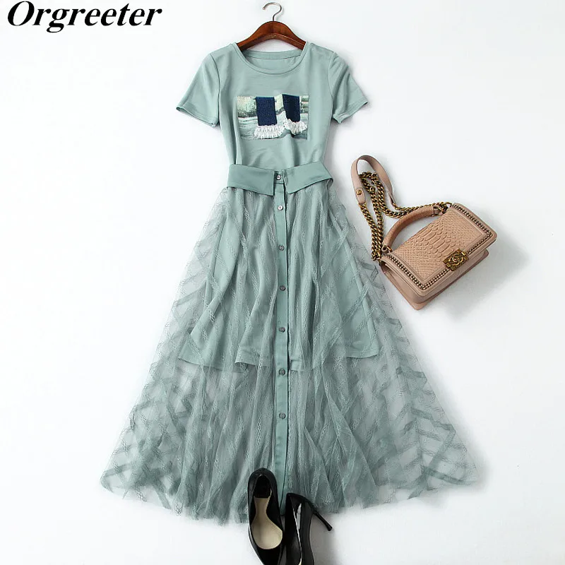 Женский комплект из двух предметов длинная хлопковая Футболка с блестками и