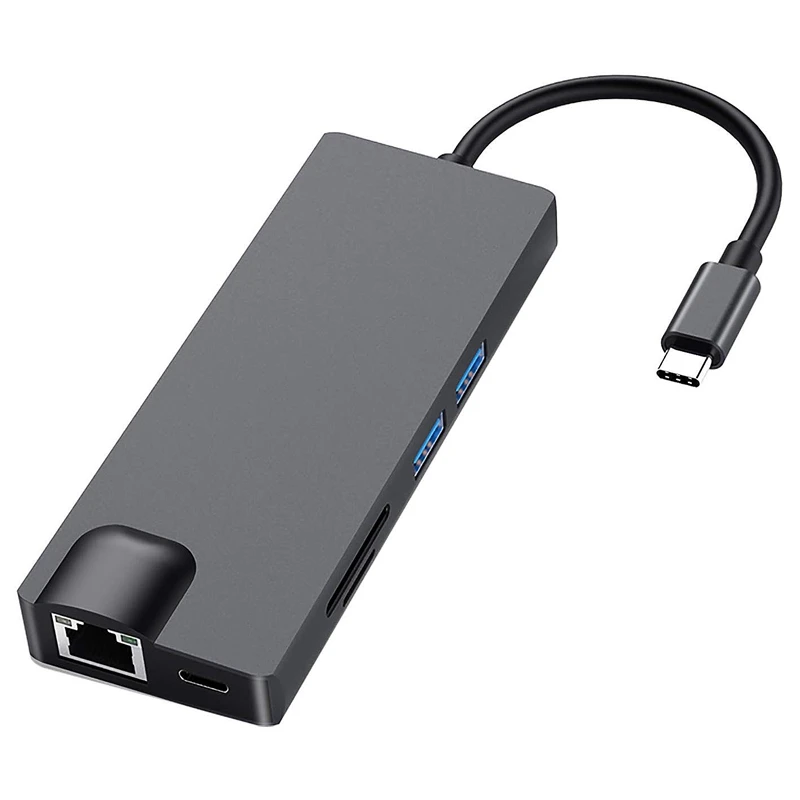 OPQ-USB C Hub 8-в-1 USB адаптер с 4K к HDMI VGA PD зарядный порт 2 3 0 SD/TF кардридер гигабитный Ethernet |