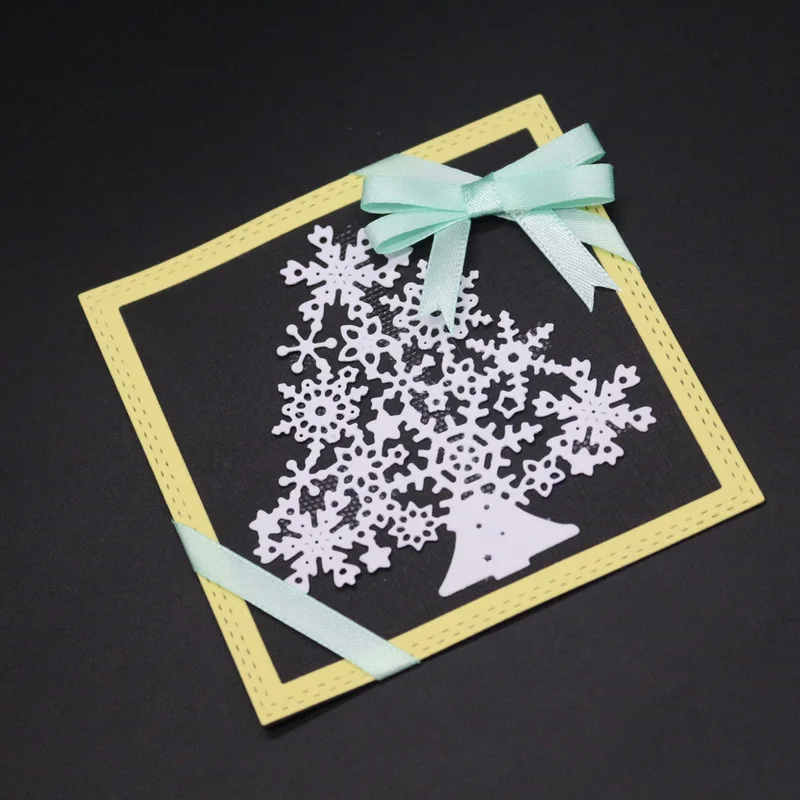 Снежинка Рождественская елка металлический Трафаретный вырубной штамп