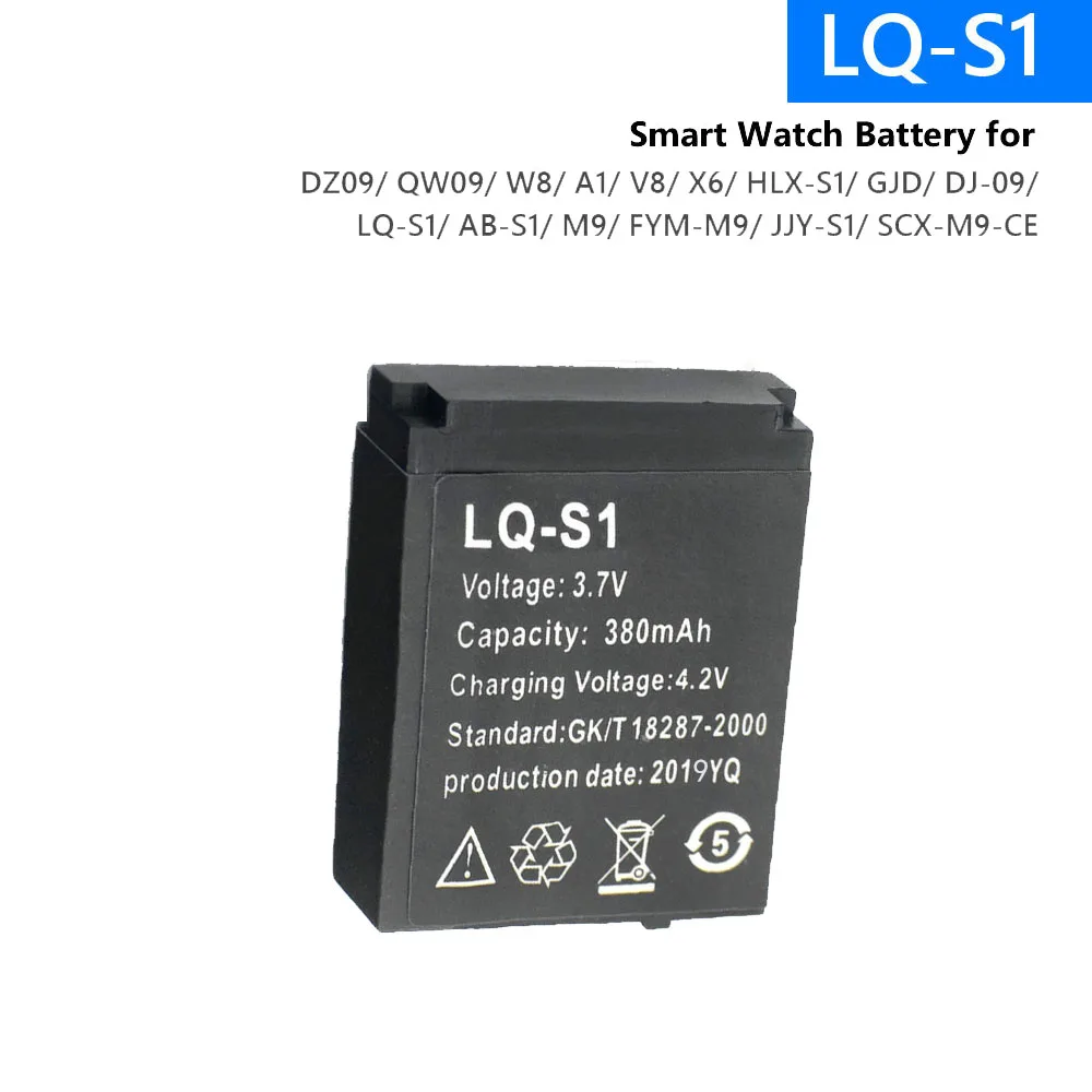 Прочный смарт-часы батарея 5/10 шт LQ-S1 3 7 V 380mAh литиевая аккумуляторная для DZ09 W8 |