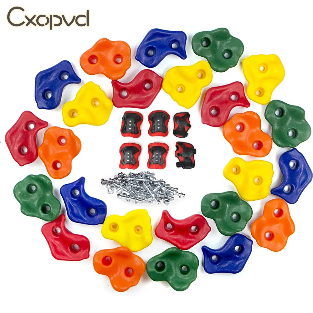 

Multi-Colored Kids&Adults Large Rock Climbing Holds Climbing Rocks for Outdoor Indoor Home Playground DIY Climbing Wall Kits