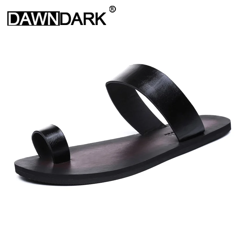 Повседневные мужские тапочки летние пляжные сандалии искусственная кожа