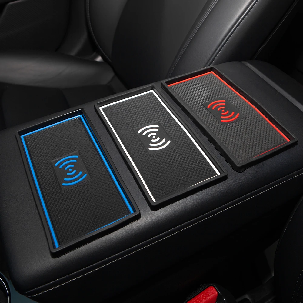 

TEY 2021 Tesla Model S Y X ModelY Three Accessories Car Armrest Box Mat Non-Slip For Model3 ModelS Cardholder Pads