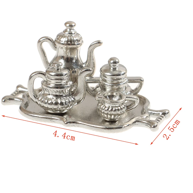 1:12 миниатюрная посуда для кукольного домика чайный и винный набор металлический