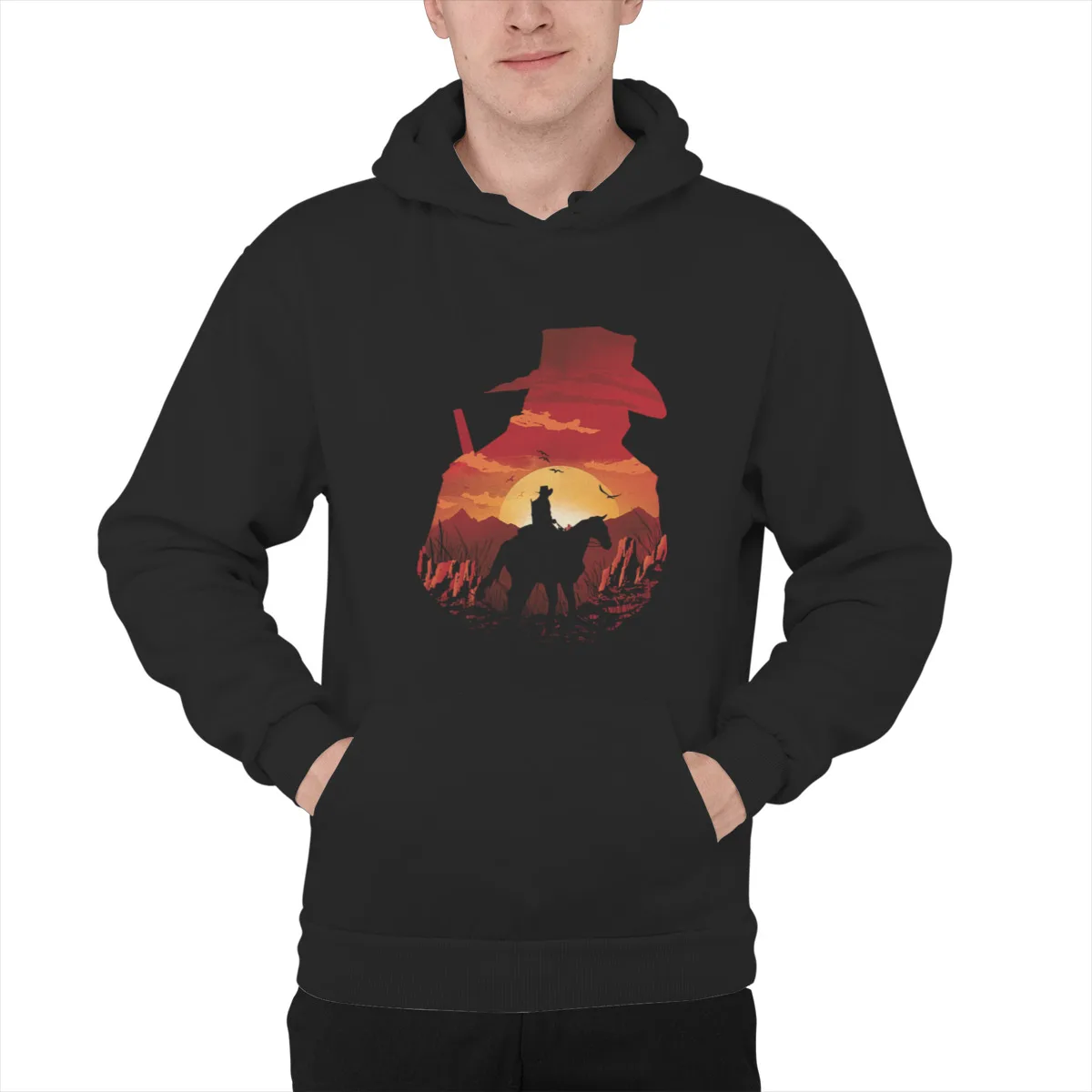 

Men's Hoodie Red SunsetPrint Funny Unisex Pullover hooded Sweat Capuche 42840