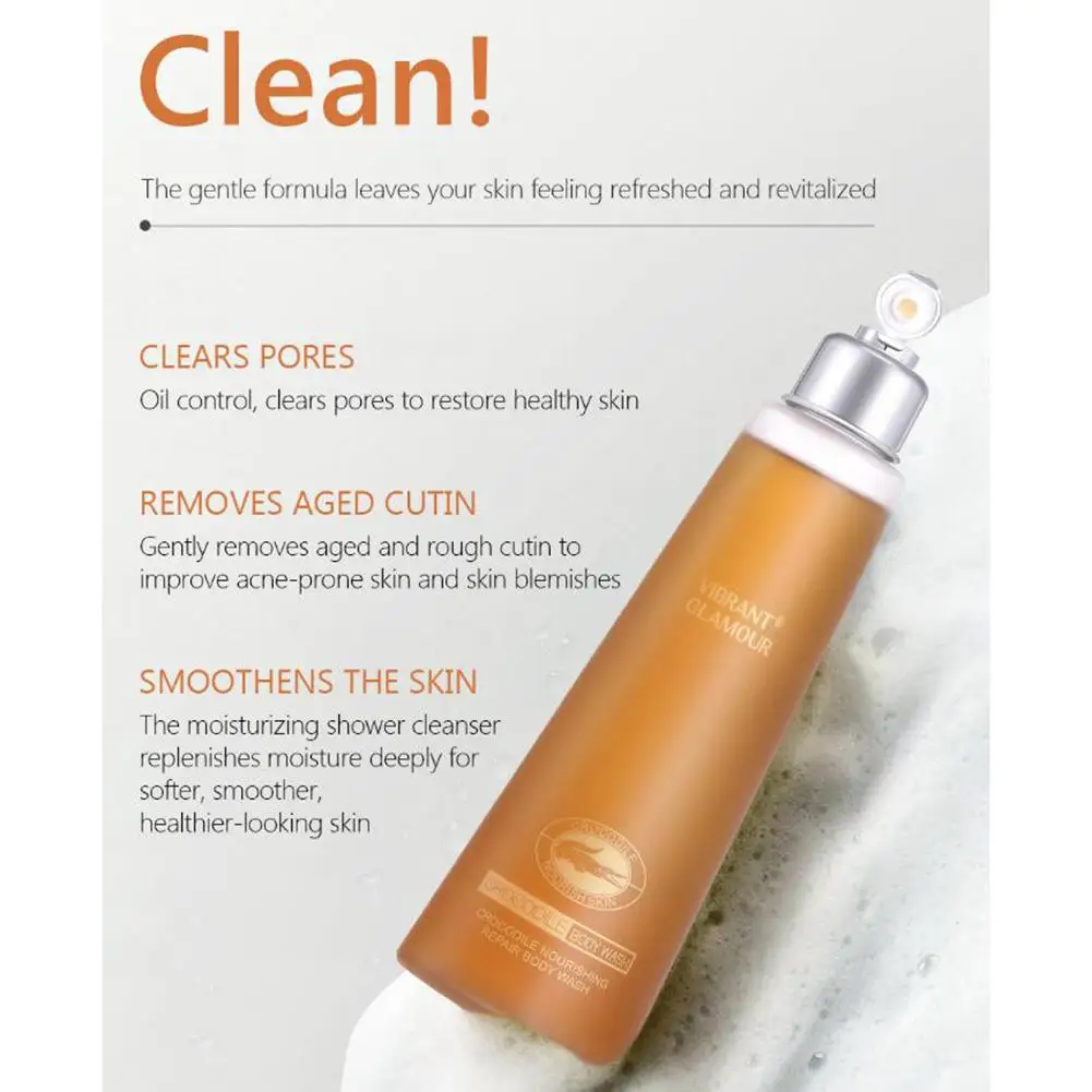 

200ml Crocodile Repair Shower Gel Nourishing Whitening Removes Dirt and Oil Reduce Acne Deep Cleansing Body Skin Care