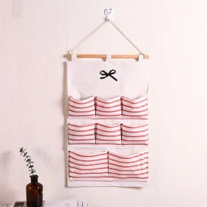 8 pocket Pink Junejour 7 карманов настенные Висячие Сумки для хранения хлопок белье двери Органайзер водонепроницаемый мешок спальня офис контейнер - Цвет: 8 pocket Pink