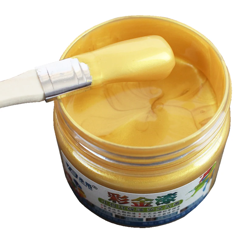 Gold Paint Wood Lacquer Metal Varnish Coating for Furniture Car Statuary Coloring Tasteless Water-based Acrylic Paint 100g