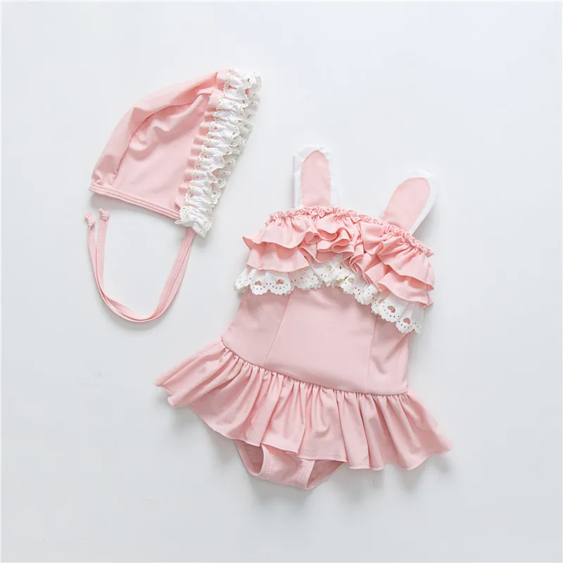 

Baby Girl Bathing Suit Two Piece Lace Cute Girls Swimwear Princess Dress Swimming Suit Summer Infant Beach Party Cover Up & Hat