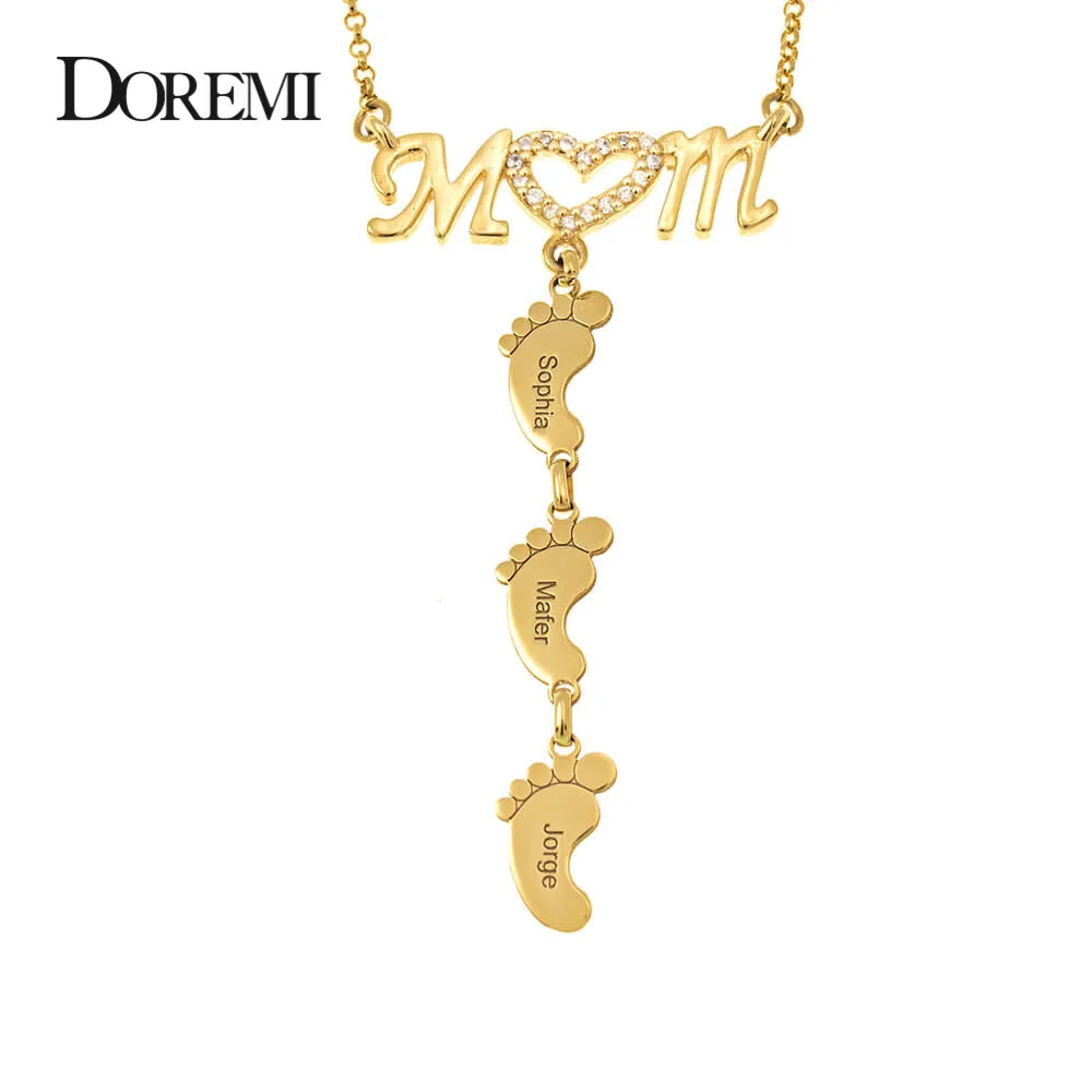 DOREMI подвеска в виде капли для детей с именем влюбленных мамы ожерелье кулоном на