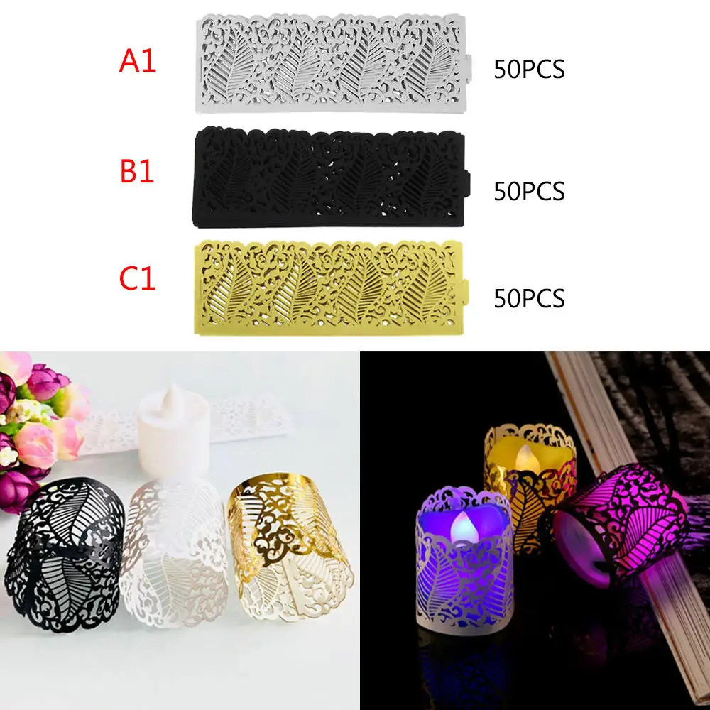 50 шт. полый абажур для свечей аксессуары стола декоративный свечи свадебные