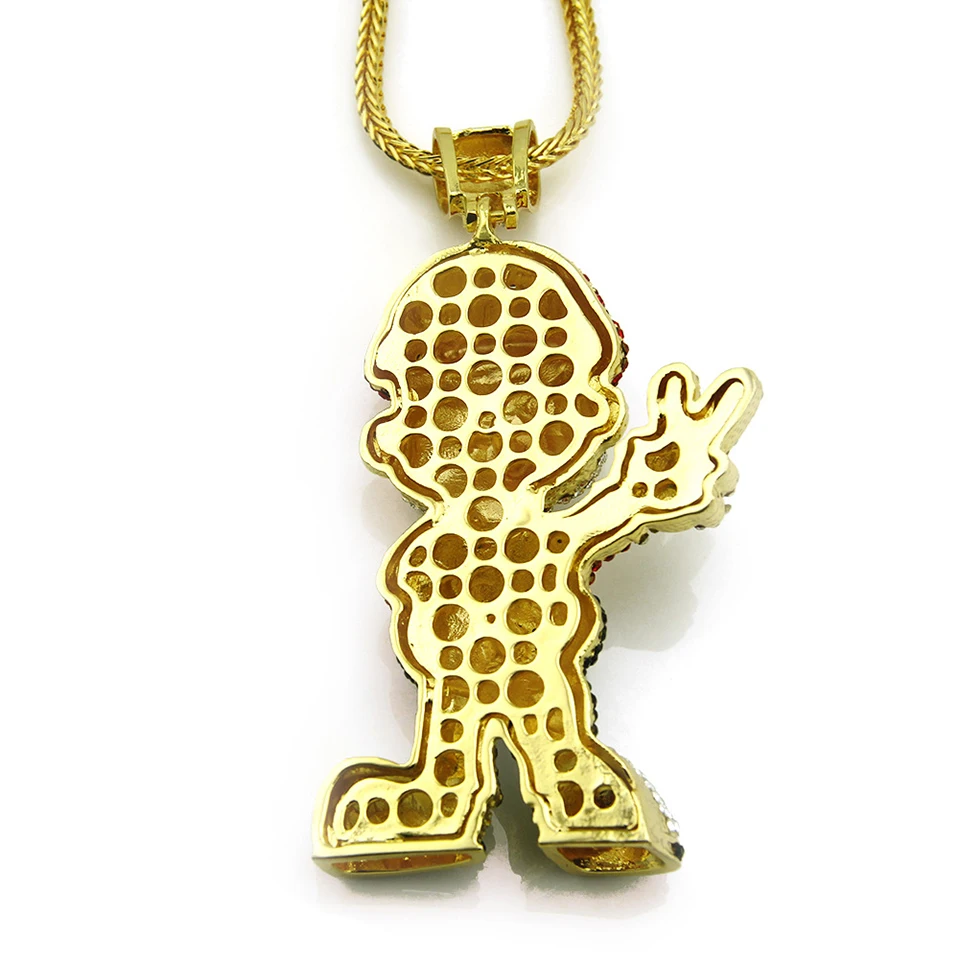 Супер Марио циркон кулон ожерелье хип хоп Уличная культура титана инкрустация из