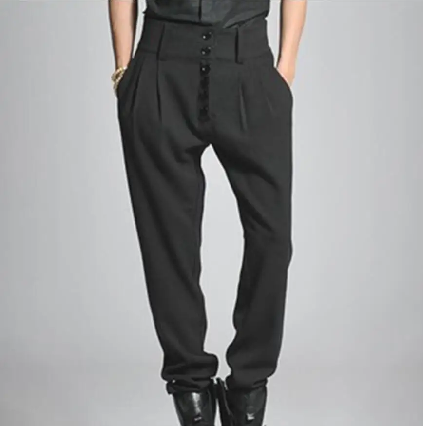 

Новинка! Модные мужские брюки с завышенной талией на пуговицах!