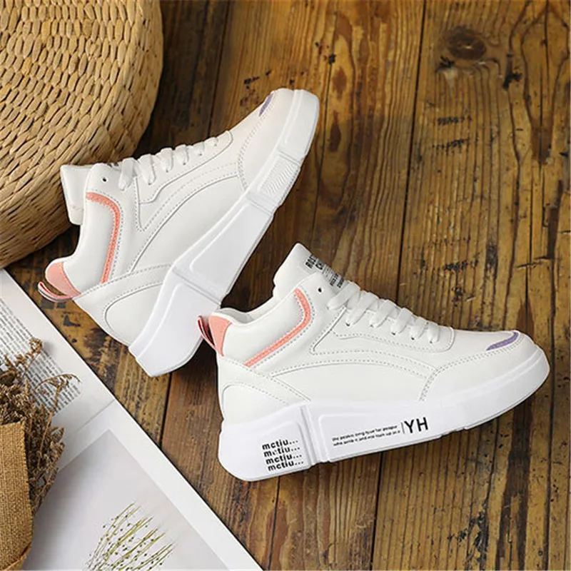 

Small white shoes female 2021 new high help students flat bottom shoes autumn leather casual breathable wild women's shoes